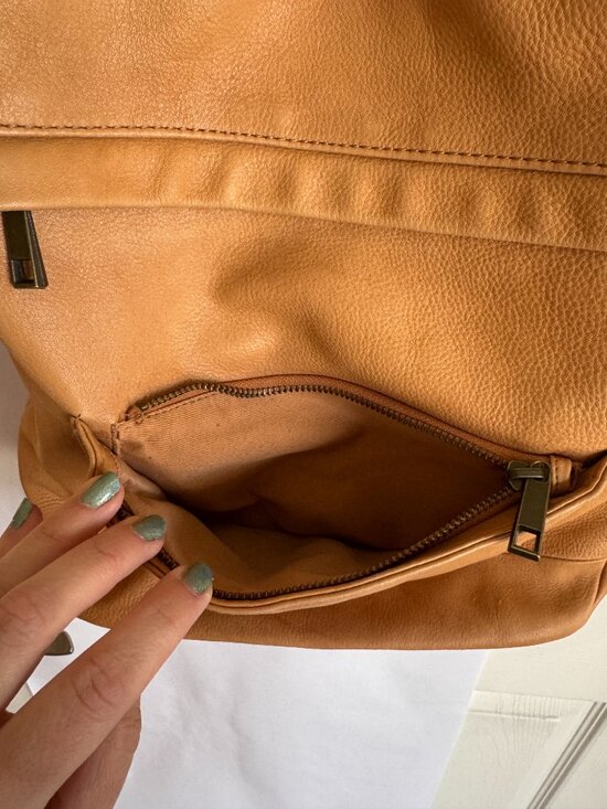 Tan Leather Backpack with Tablet Sleeve Aspen main image 15